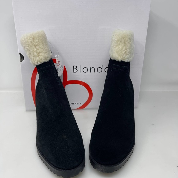 Blondo Tia Sherpa Cuff Ankle Booties in Black Size 8.5 New Retail $160 - Picture 3 of 9